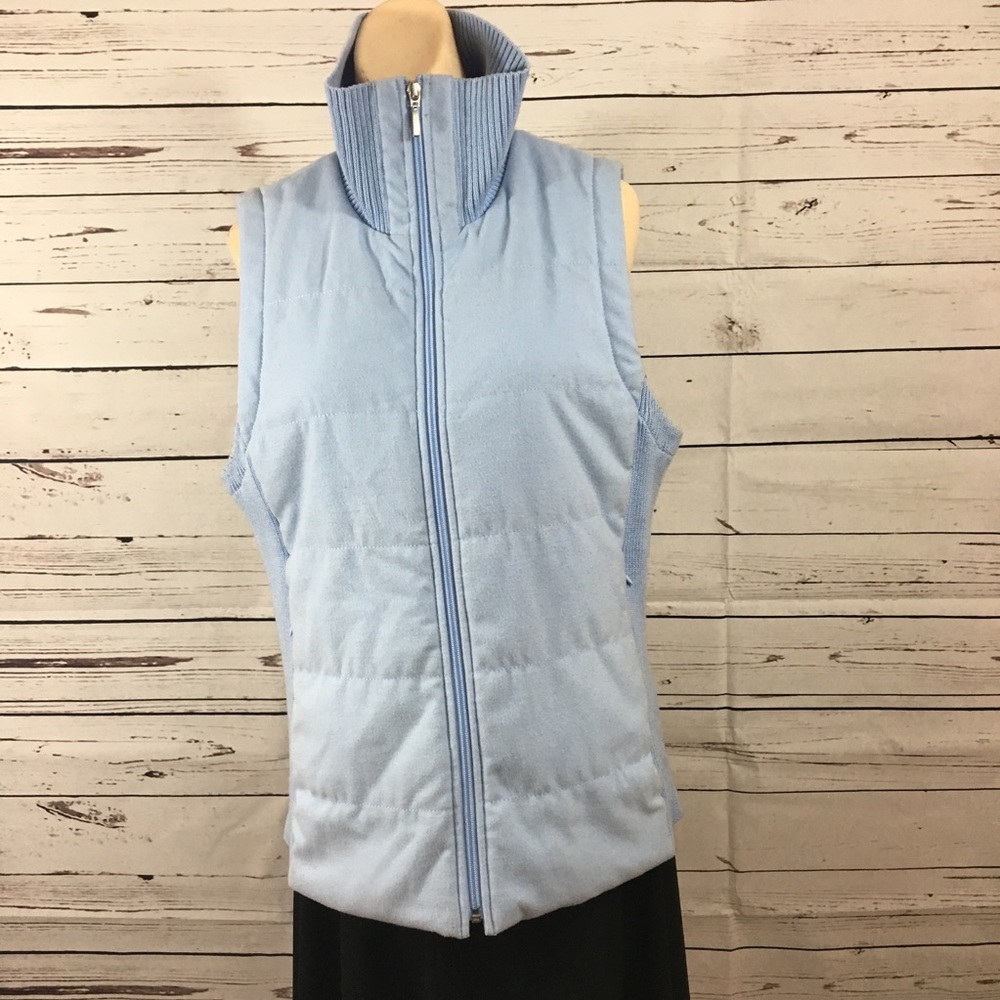 Chico's Fleece and Knit Baby Blue Vest